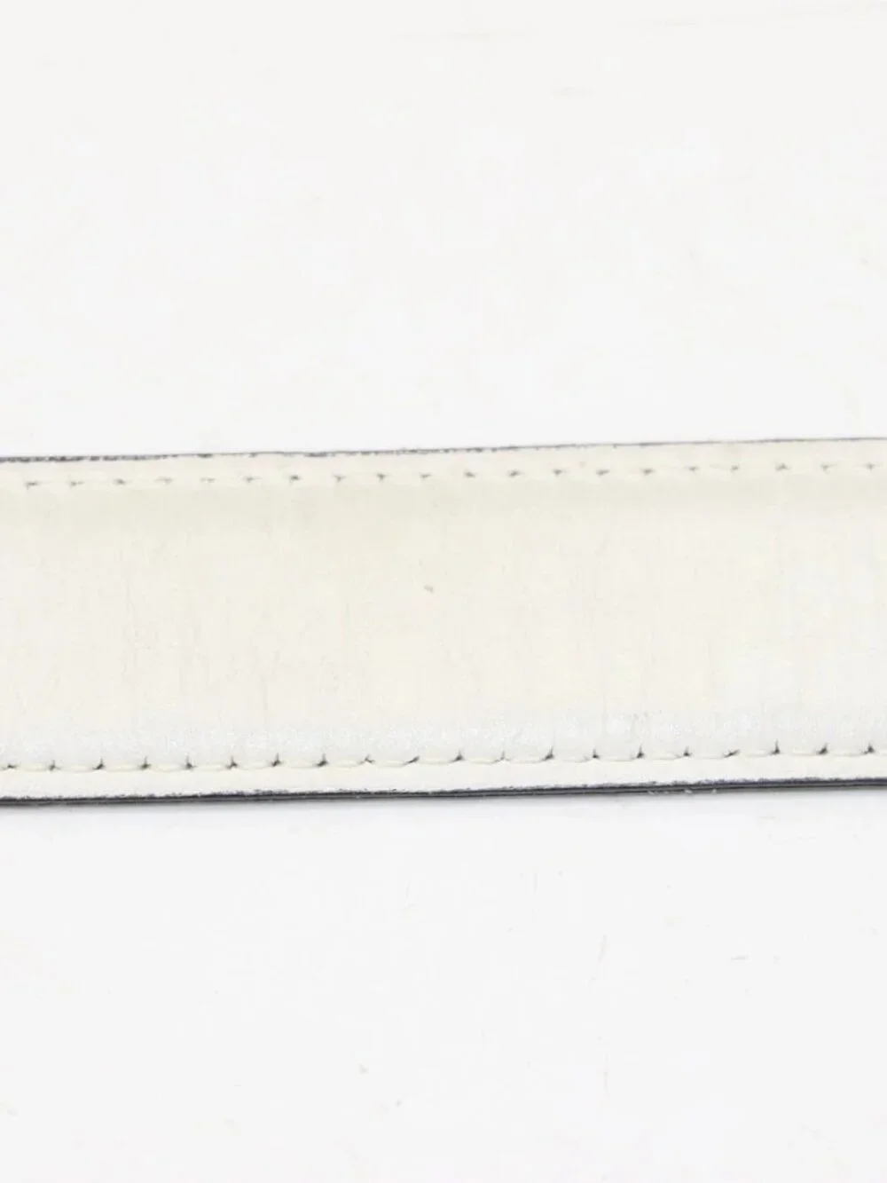 Gucci Vintage 1970's Reversable Leather Gold G Buckle Belt - Black/White/Gold